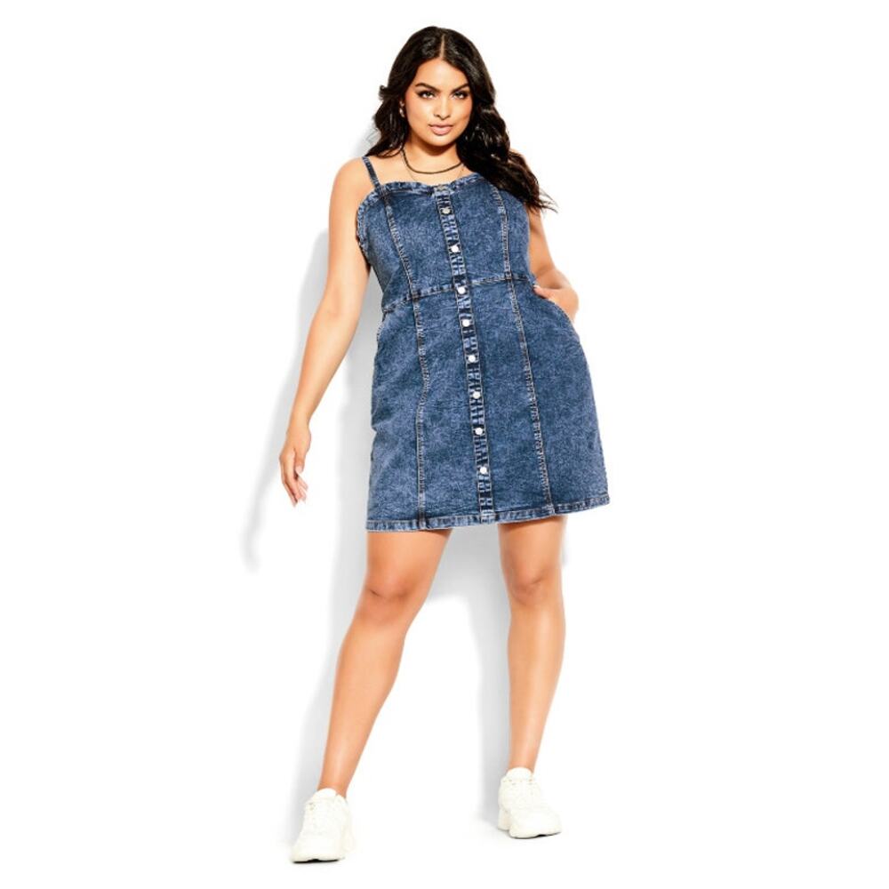 NWT City Chic Dress Sweet Jane Denim M = 18 = 2X